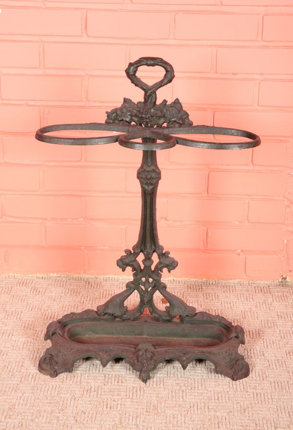 A VICTORIAN CAST IRON STICK STAND