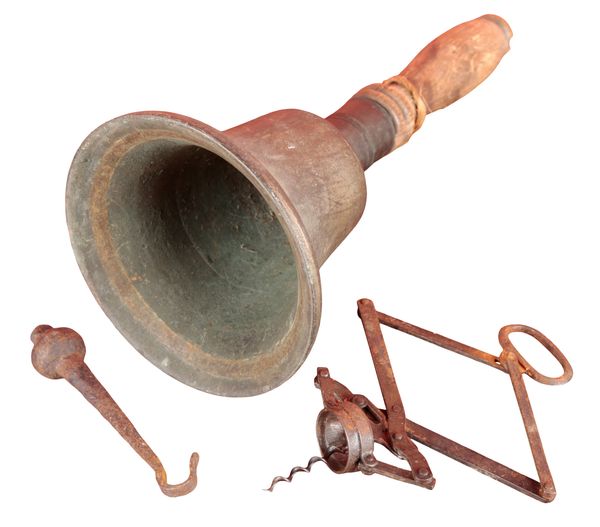 A LATE 19TH CENTURY HAND BELL