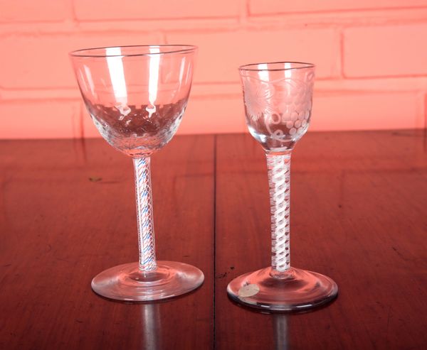 A 19TH CENTURY COTTON TWIST SHERRY GLASS