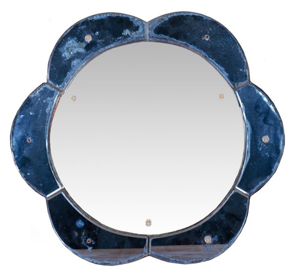 AN ART DECO FLORAL MIRROR