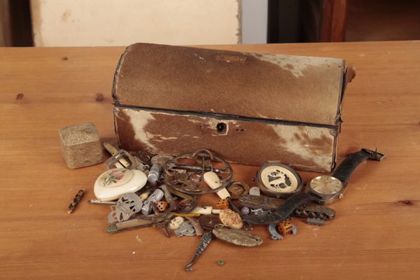 A LATE VICTORIAN DOMED TOP PONY SKIN JEWELLERY BOX