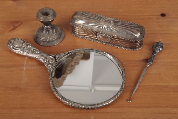 A LATE VICTORIAN SILVER OVAL DRESSING TABLE BOX