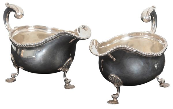 A PAIR OF LATE VICTORIAN SILVER SAUCEBOATS