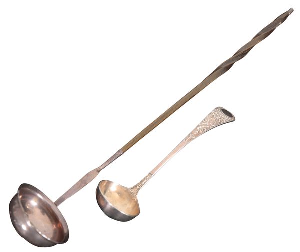 A WHITE METAL TODDY LADLE