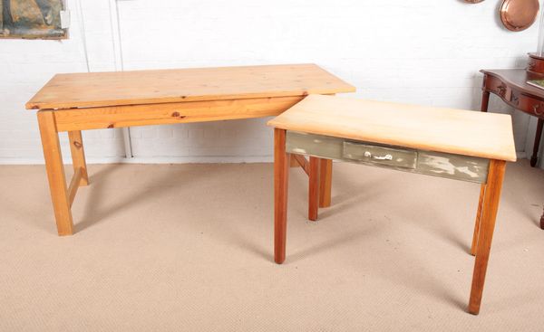 A PINE KITCHEN TABLE