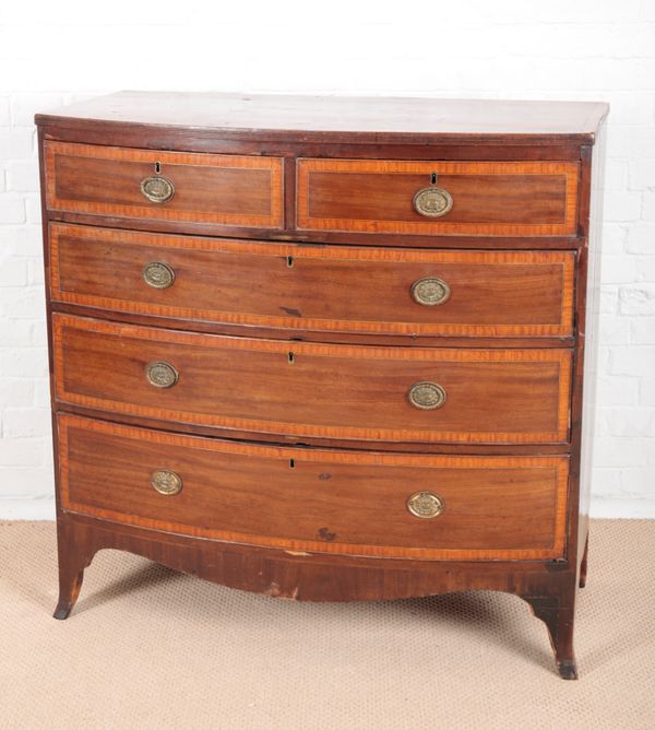 A GEORGE IV MAHOGANY BOWFRONT CHEST OF DRAWERS