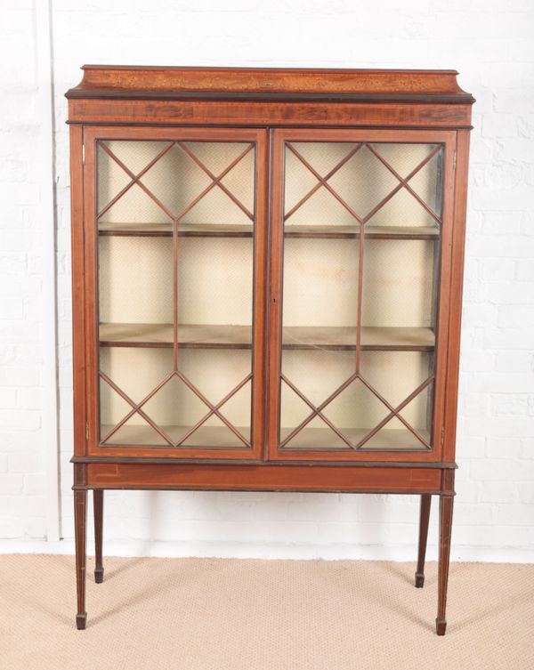 AN EDWARDIAN MAHOGANY DISPLAY CABINET