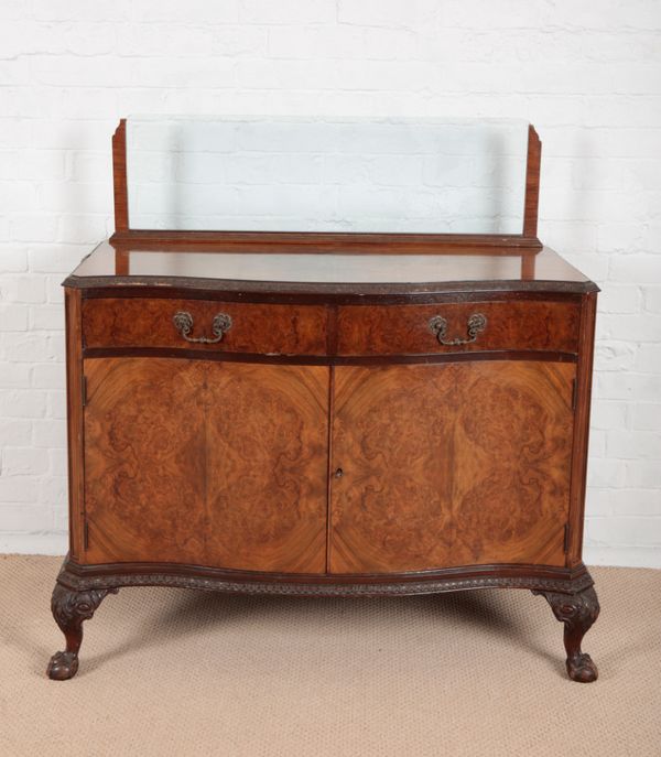 AN ART DECO WALNUT DISPLAY CABINET