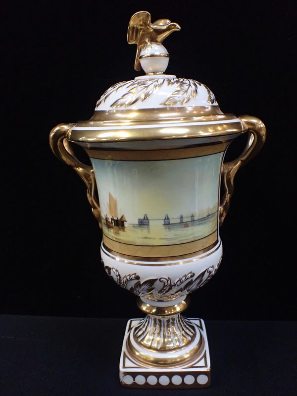 A COALPORT J.M.W. TURNER COMMEMORATIVE URN