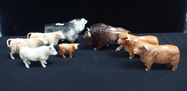 A COLLECTION OF BESWICK BULLS AND COWS