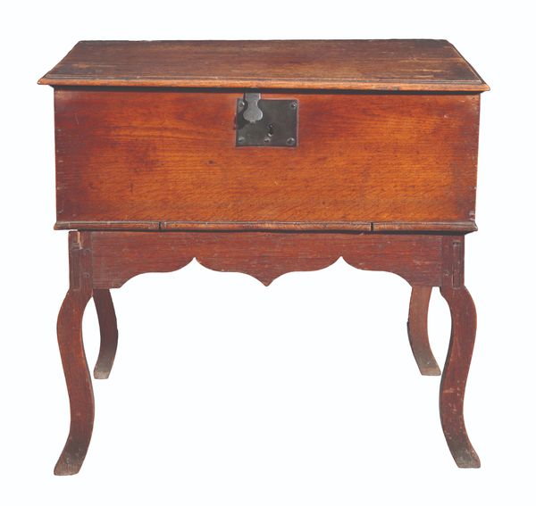 AN OAK BIBLE BOX ON STAND