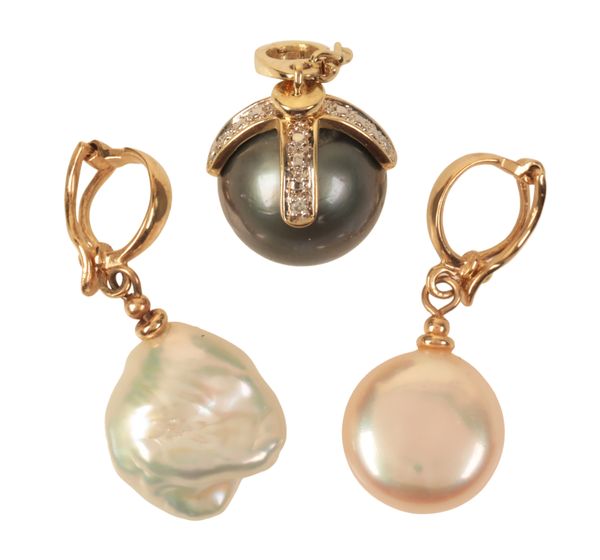 THREE PEARL PENDANTS