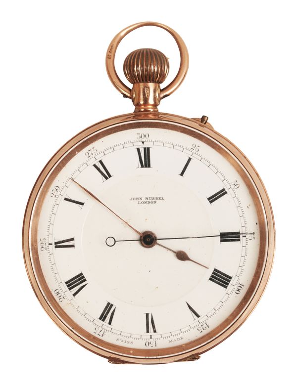 JOHN RUSSELL, LONDON: A GENTLEMAN'S 9CT GOLD OPEN FACE POCKET WATCH