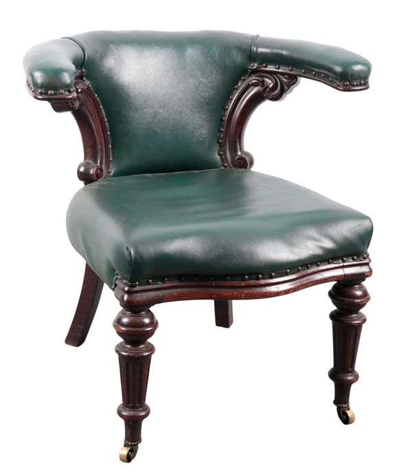 A GEORGIAN MAHOGANY COCK-FIGHTING CHAIR