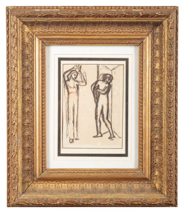 WILLIAM HOLMAN HUNT (1827-1910) Study of two figures