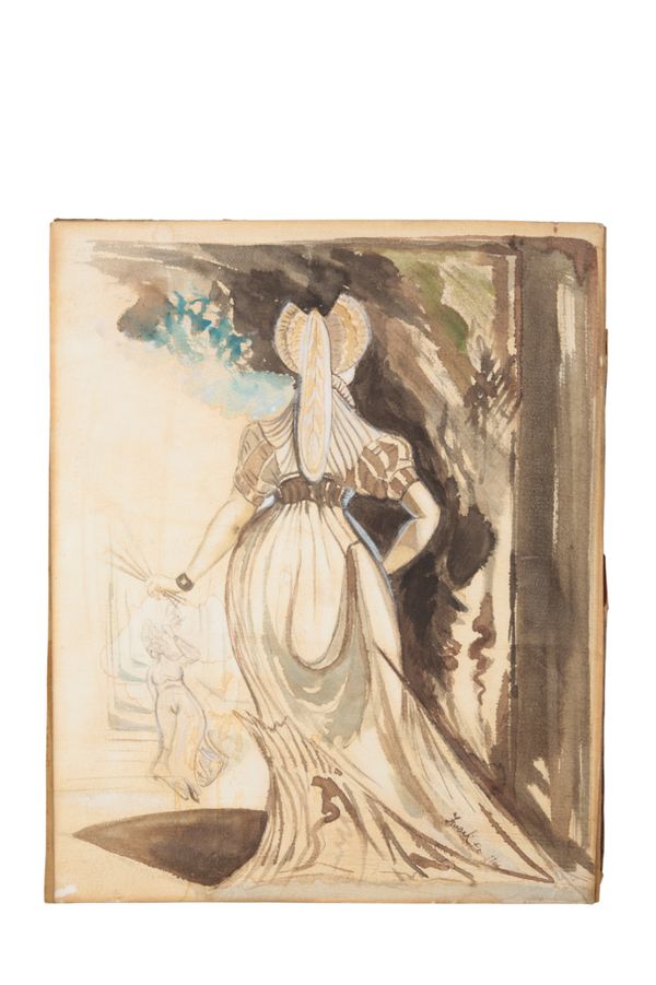 AFTER HENRY FUSELI (1741-1825) 'Woman Promenading with a Fan, Seen from the Back'