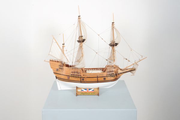A WOODEN SCALE MODEL OF THE 'MAYFLOWER'