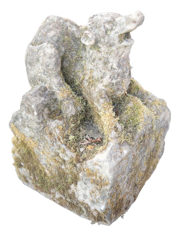 A MEDIEVAL STONE GARGOYLE