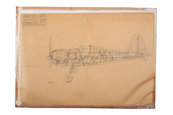 CAPRONI VIZZOLA: SIX ORIGINAL SCALE TECHNICAL DRAWINGS OF ITALIAN AIRCRAFT