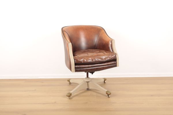 A CONTEMPORARY GREY-PAINTED CAPTAINS CHAIR