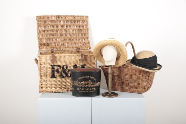 A WICKER 'FORTNUM AND MASON' PICNIC BASKET