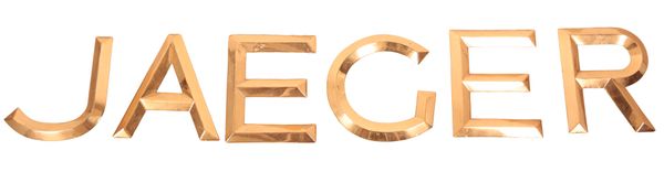 A SET OF BRASS LETTERING FOR THE RETAIL FASHION BRAND 'JAEGER'