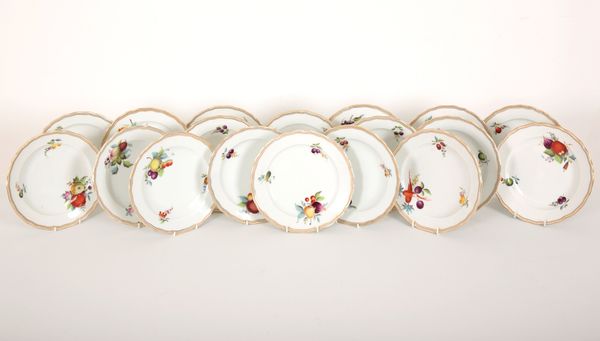 A SET OF EIGHTEEN SEVRES PLATES