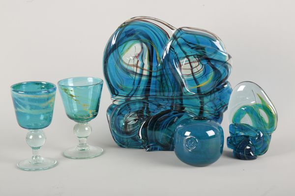 A MDINA GLASS FREE FORM SCULPTURE