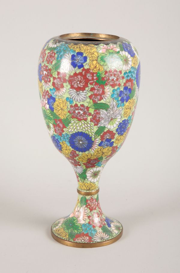 A CHINESE 'MILLE FLEUR' CLOISONNE VASE