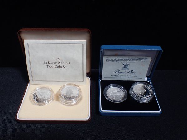 1989 £2 SILVER PIEDFORT TWO-COIN SET