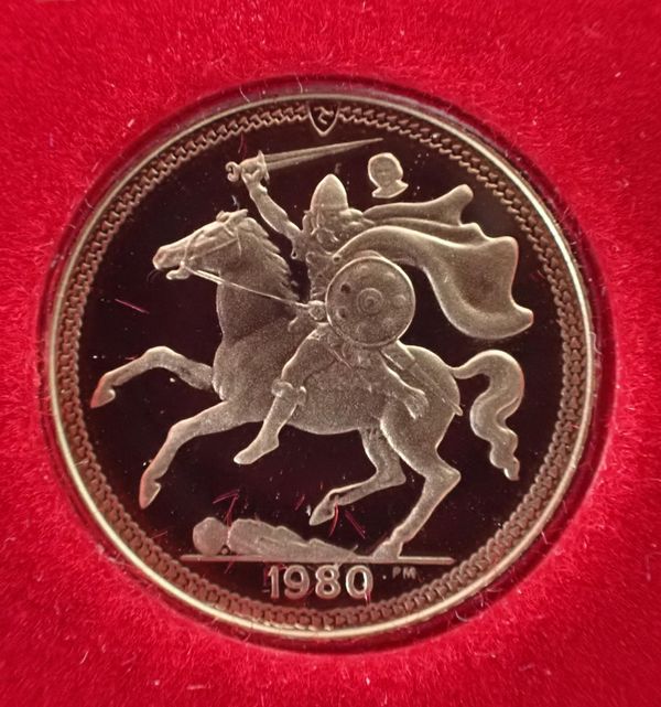 ISLE OF MAN 1980 GOLD PROOF HALF SOVEREIGN