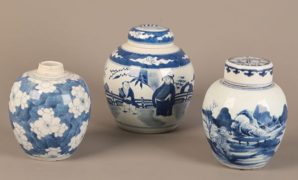 A GROUP OF THREE CHINESE PORCELAIN GINGER JARS
