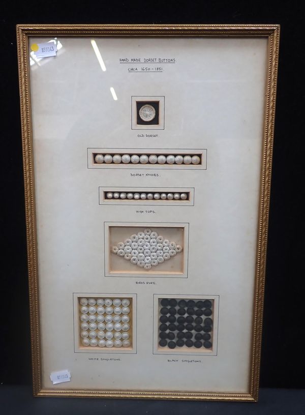 A FRAMED COLLECTION OF DORSET BUTTONS