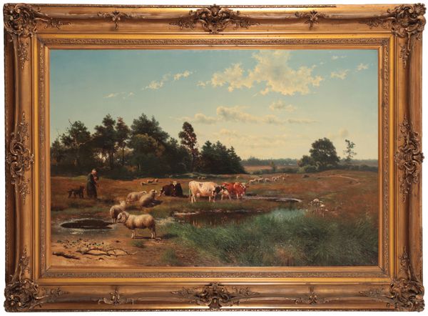 JOHAN DANIËL KOELMAN (1831-1857) ‘Summer landscape with cattle grazing’