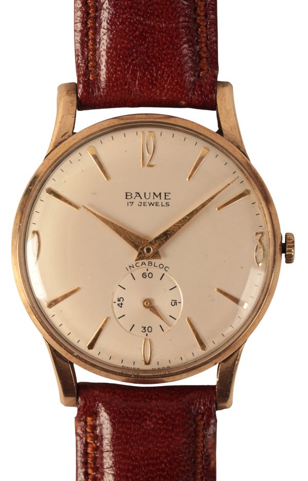 BAUME: A GENTLEMAN'S 9CT GOLD WRISTWATCH