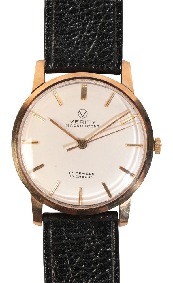 VERITY MAGNIFICENT: A GENTLEMAN'S 9CT GOLD WRISTWATCH