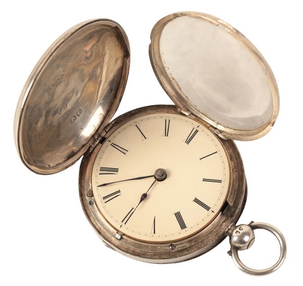 JAMES OF ALDERSHOT: A GENTLEMAN'S SILVER FULL HUNTER POCKET WATCH