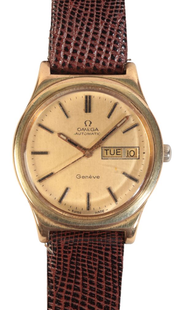 OMEGA GENEVE: A GENTLEMAN'S GOLD PLATED WRISTWATCH