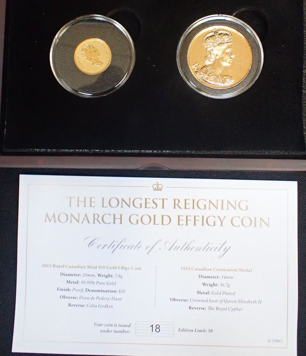 CANADIAN MINT $10 GOLD EFFIGY COIN