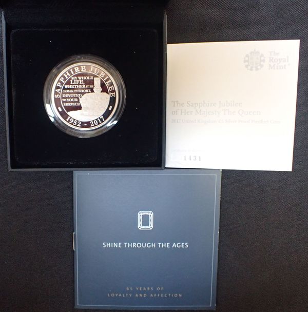 £5 SILVER PROOF PIEDFORT COIN 2017