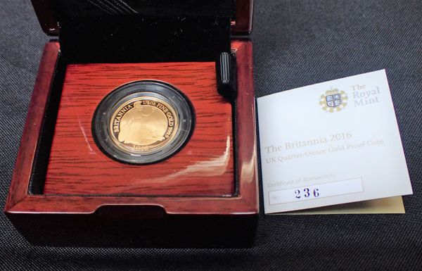 THE BRITANNIA 2016 QUARTER-OUNCE GOLD PROOF COIN