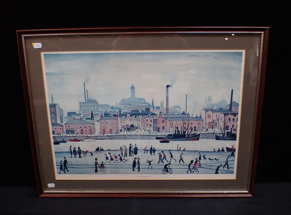 L.S LOWRY: 'NORTHERN RIVER SCENE', COLOUR PRINT