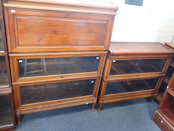 A GLOBE-WERNICKE TWO-SECTION BOOKCASE