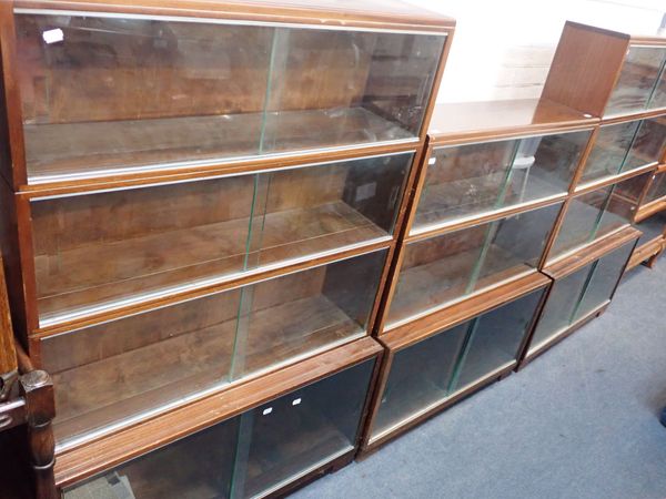 THREE MID-CENTURY MODERN STYLE SECTIONAL BOOKCASES