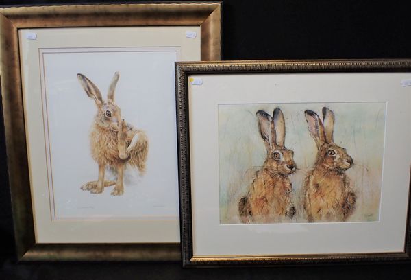 KATE WYATT: 'EADRIC & EADGYD', TWO HARES, LIMITED EDITION PRINT