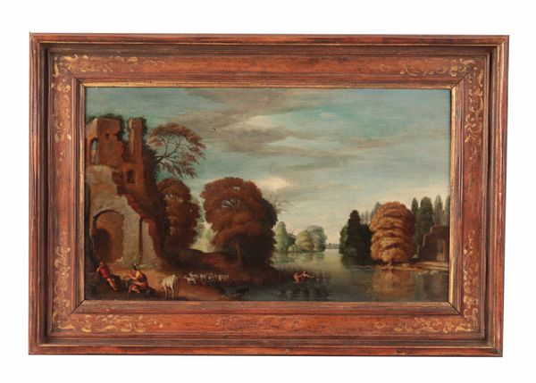 BARTHOLOMEUS BREENBERGH (1599-1657) An Italianate river landscape with Mercury and Argus