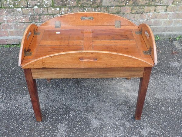 19TH CENTURY MAHOGANY BUTLERS TRAY WITH LATER STAND