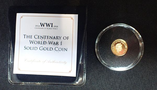 JUBILEE MINT: 'THE CENTENARY OF WORLD WAR I' GOLD COIN