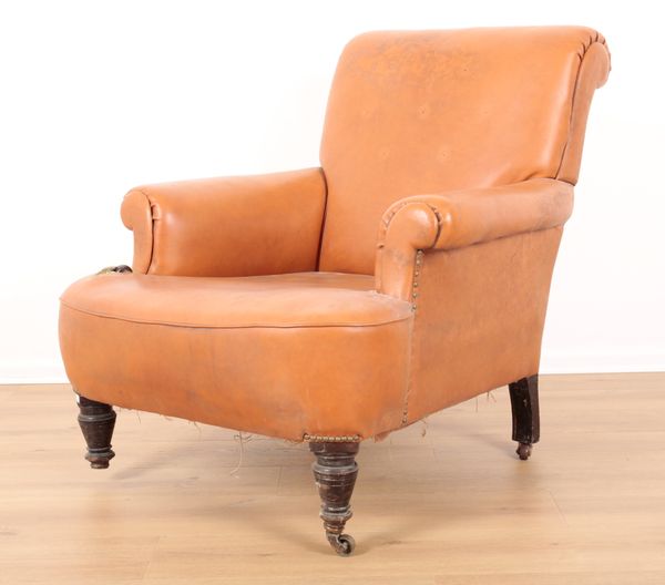 A VICTORIAN MAHOGANY ARMCHAIR