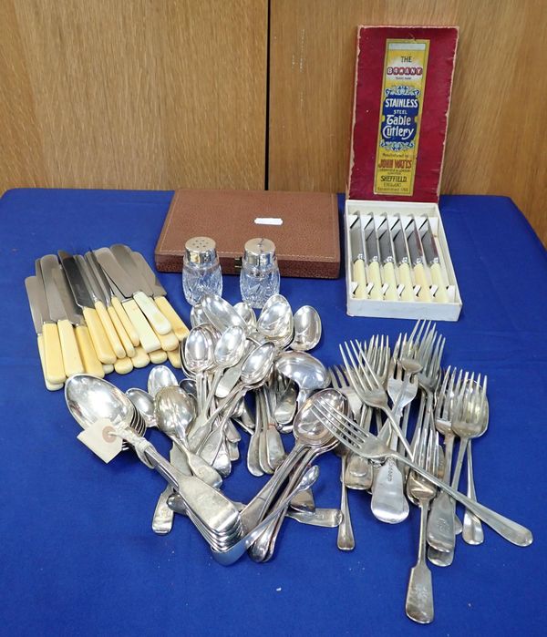 A QUANTITY OF SILVER-PLATED CUTLERY